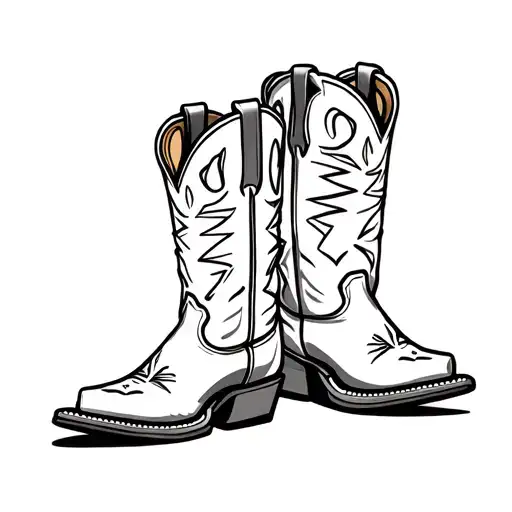 pair of cowboy boots tattoo design idea