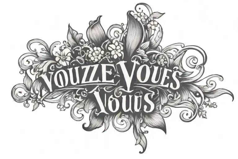 the words "Voulez-Vous" based off of the Album by abba tattoo design idea