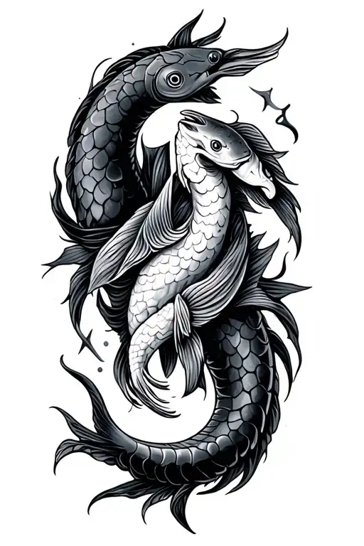 pisces, cancer and virgo zodiac sign intertwined tattoo design idea