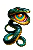 snake evil eye surrounded tattoo design idea