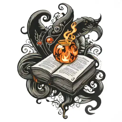 twister and book of shadows  tattoo design idea