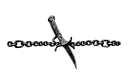 "knife with chains" tattoo design idea
