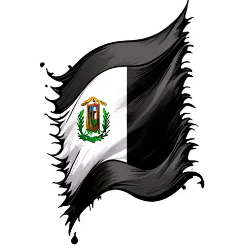 Belize Flag ripping tattoo design idea