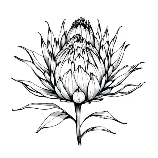 protea flower tattoo design idea