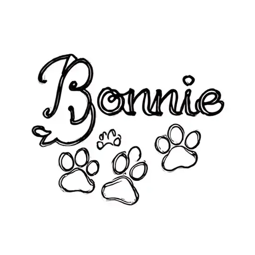 "Bonnie" "Bonnie" paws cute style tattoo design idea