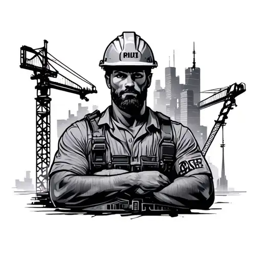 concrete construction themed tattoo tattoo design idea