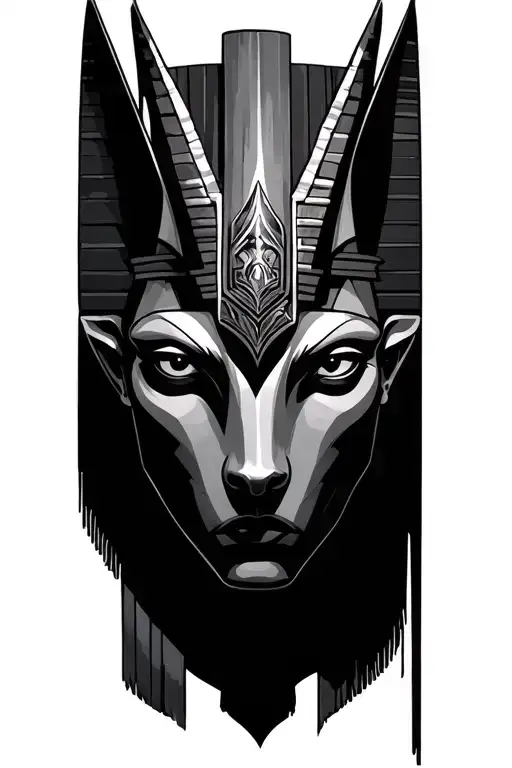 egipt god fantasy anubis tattoo design idea