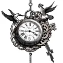 rip son pocket watch surrounded by gears with cross and dove tattoo design idea