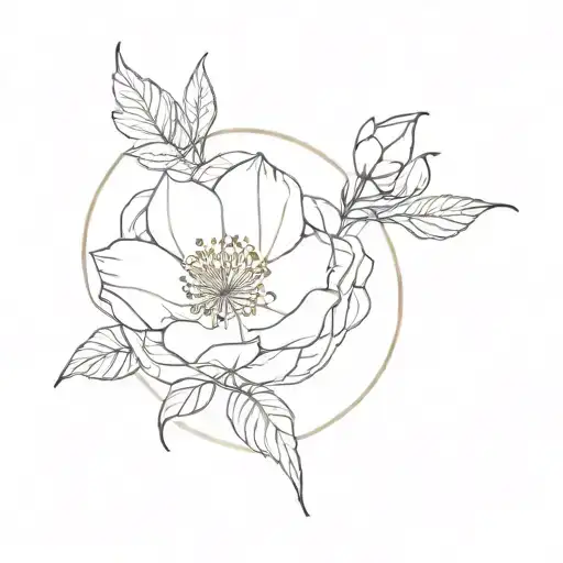 october birth flower surrounded tattoo design idea