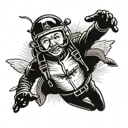 skydiving tattoo design idea