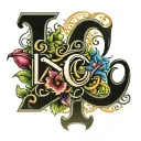 Letter "L" with "C" joined with Libra sign tattoo design idea