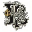 Letter "L" with "C" joined with Libra sign tattoo design idea