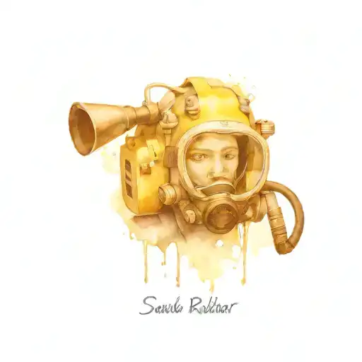 scuba rebreather realistic portrait tattoo design idea