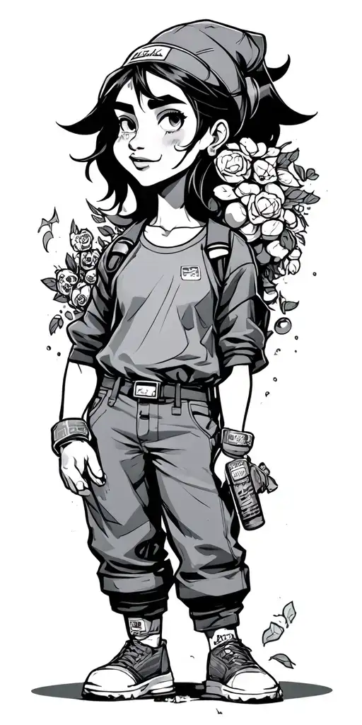 90s cartoons line up sleave mixed with elsements tattoo design idea