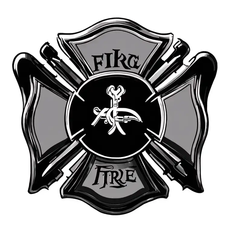Firefighter Maltese Cross tattoo design idea