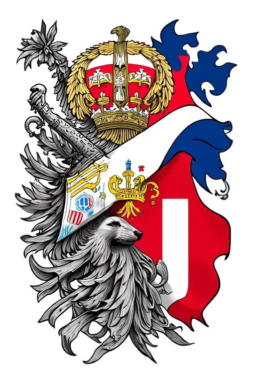 sicilian flag & quebec flag tattoo design idea