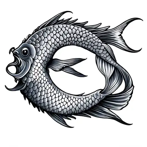 pisces symbol and aquarius zodiac sign tattoo design idea