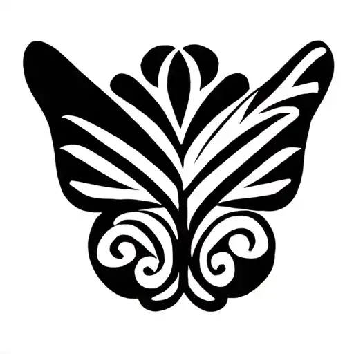 Tribal butterly tattoo with african adinkra symbols tattoo design idea