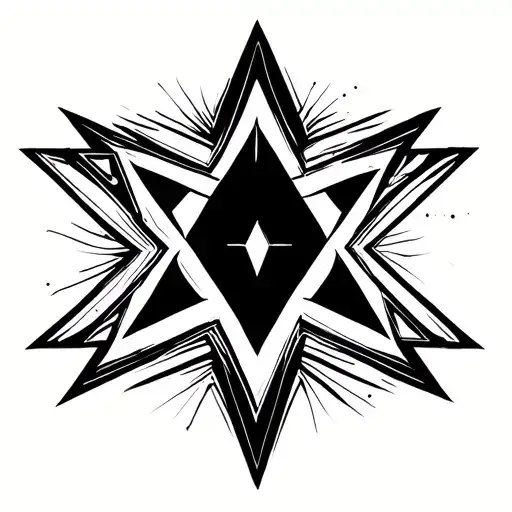 minimal diamond star tattoo design idea