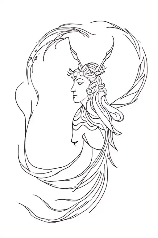 nyami river god tattoo design idea