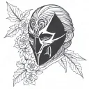 Mask of Emily from Dishonored 2 Game  tattoo design idea