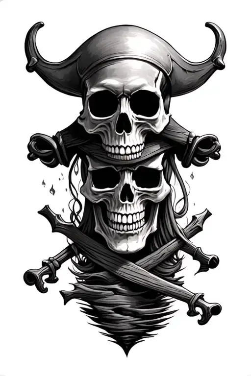 skull pirates life for me tattoo design idea
