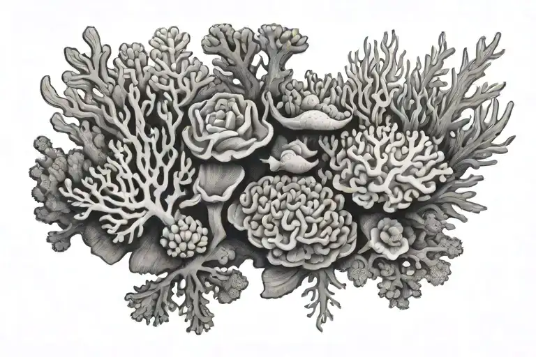 coral reef tattoo design idea