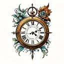 clock and verse time is short live every moment tattoo design idea