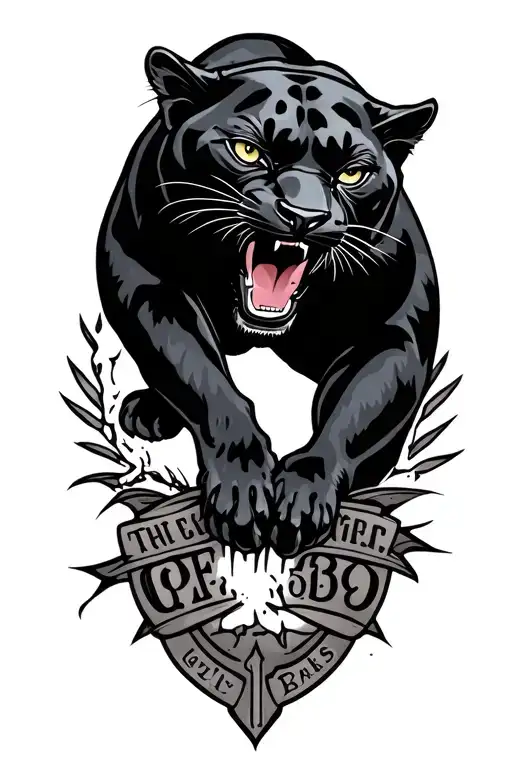 sailor Jerry panther tearing up women's rights symbol tattoo design idea
