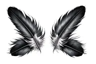 2 feathers tattoo design idea