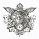 time doesn't stop growing" text tattoo design idea