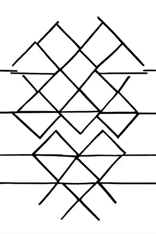 Base: A repeating geometric pattern, such as diamonds or triangles.Elements:Diamonds or triangles filled with differen tattoo design idea