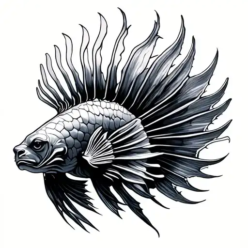 virgin Aquarius Sagittarius Capricorn Lion Fish in shape tattoo design idea