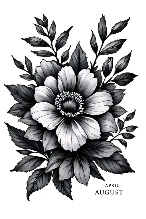 birth month flower April, may, and August tattoo design idea