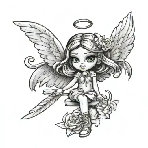 bratz angel tattoo design idea
