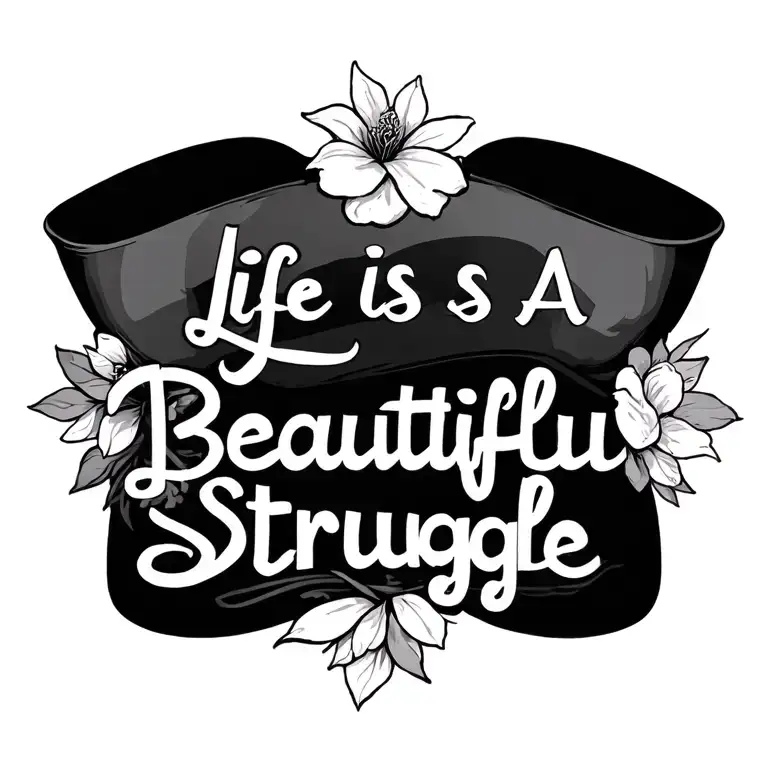 Life Is A Beautiful Struggle  tattoo design idea