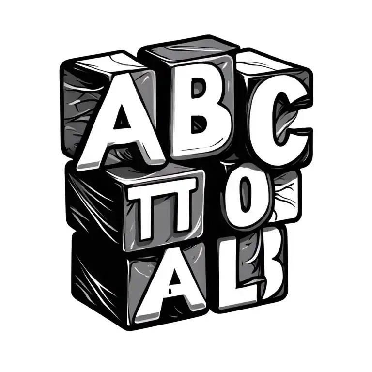 Abc Blocks tattoo design idea
