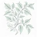 plants, fractal pattern inspired tattoo design idea