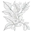 plants, fractal pattern inspired tattoo design idea