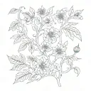 plants, fractal pattern inspired tattoo design idea