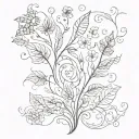 plants, fractal pattern inspired tattoo design idea