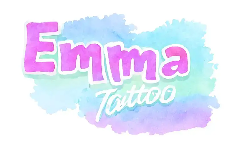 emma in cartoon font tattoo design idea