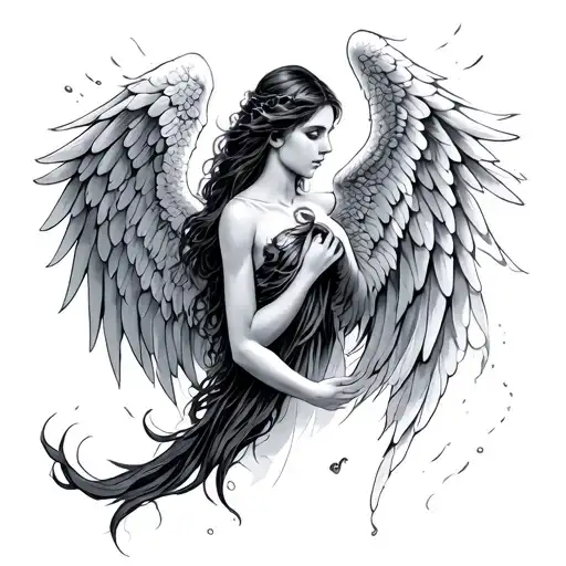 Resilience, wounds that become angel wings, Pisces tattoo design idea