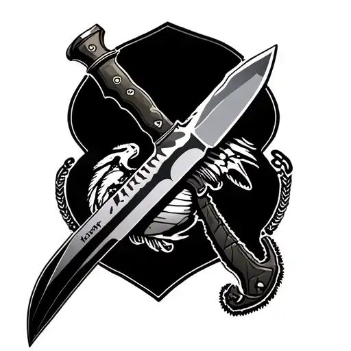 Kabar USMC knife tattoo design idea