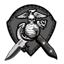 Kabar USMC knife tattoo design idea