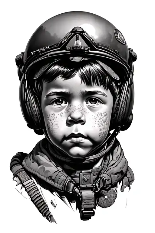 Child dream then general aviation pilot and looking foward to fly a large aircraft tattoo design idea