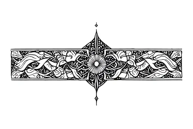 wrist band medieval, mystic, japanese tattoo design idea