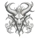 baphomet head emerging tattoo design idea