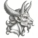 baphomet head emerging tattoo design idea
