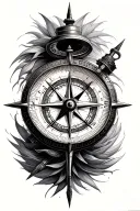 compass surrounded tattoo design idea